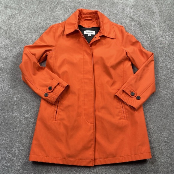 Calvin Klein Over Coat Adult Size S Orange Removable Wool Liner - Picture 1 of 10